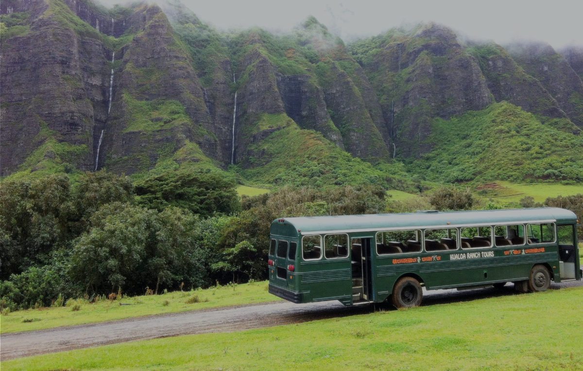 kualoa waterfalls bus